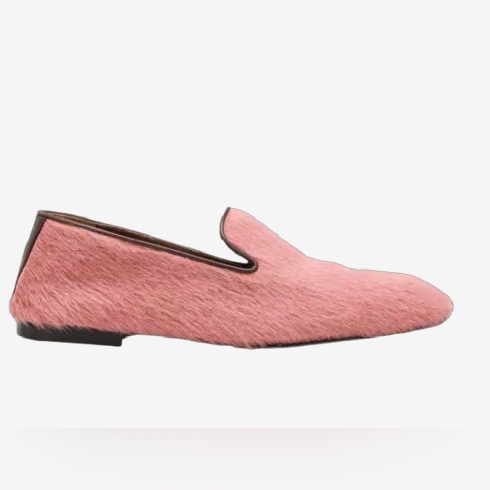 Wales Bonner Pink pony hair Loafers sz 9